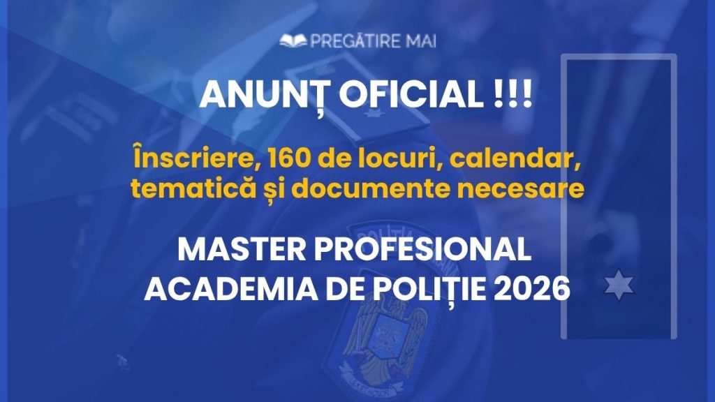 anunt concurs master profesional 2026