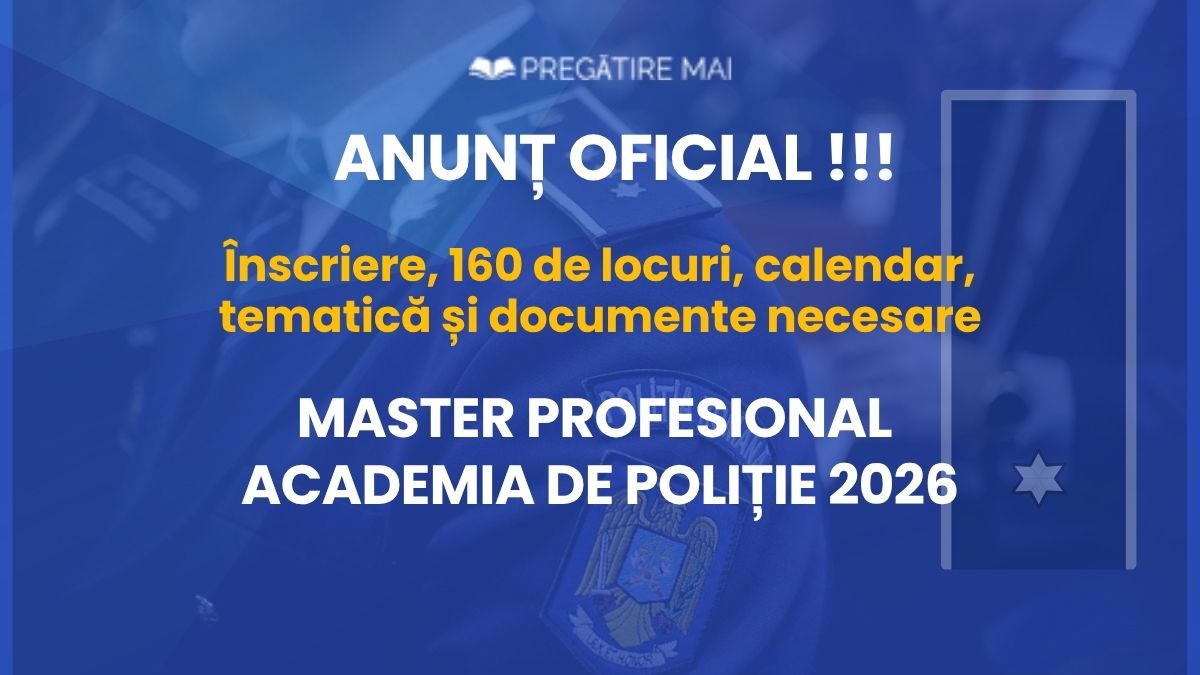 anunt concurs master profesional 2026