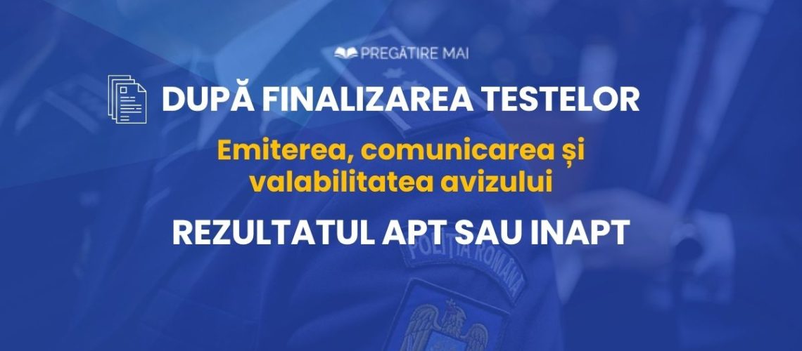 Ce se întâmplă la finalul evaluării psihologice M.A.I. – aviz Apt sau Inapt